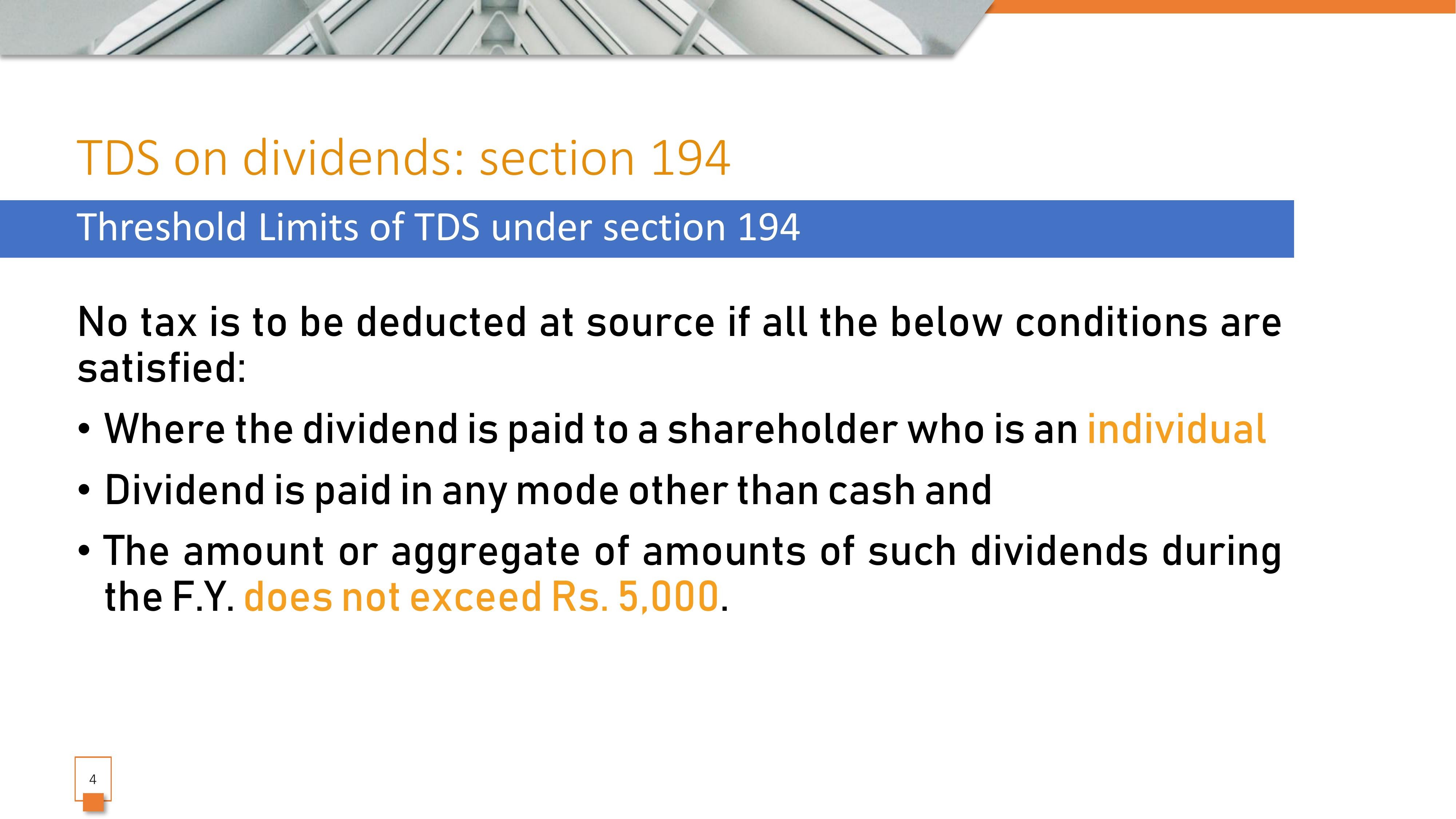 TDS On Dividend Under Section 194 Taxwink